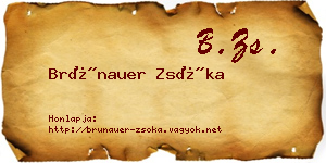Brünauer Zsóka névjegykártya